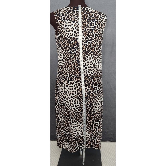 Chicos Party Dress Sz 0 (S) Stretch Midi Cheetah Animal Leopard Print Sleeveless - Picture 4 of 10